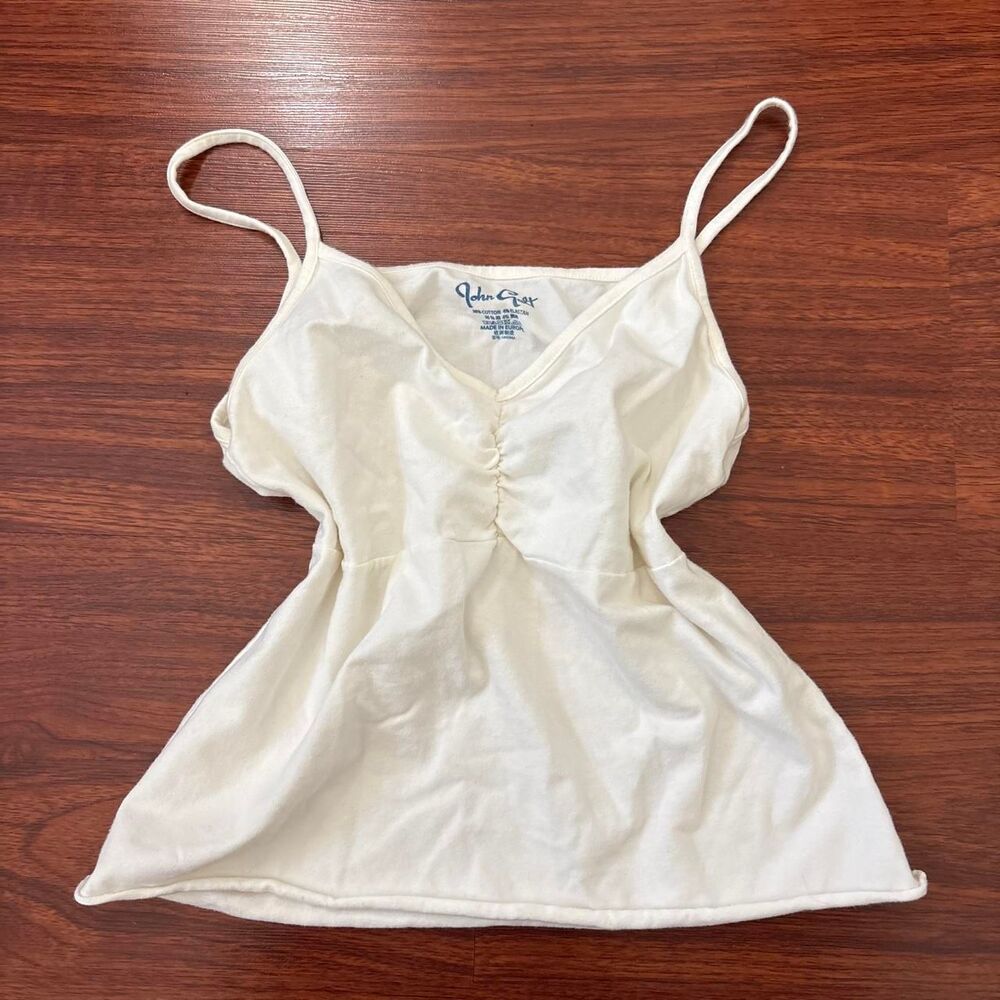 Brandy-melville Women's White and Cream Vest